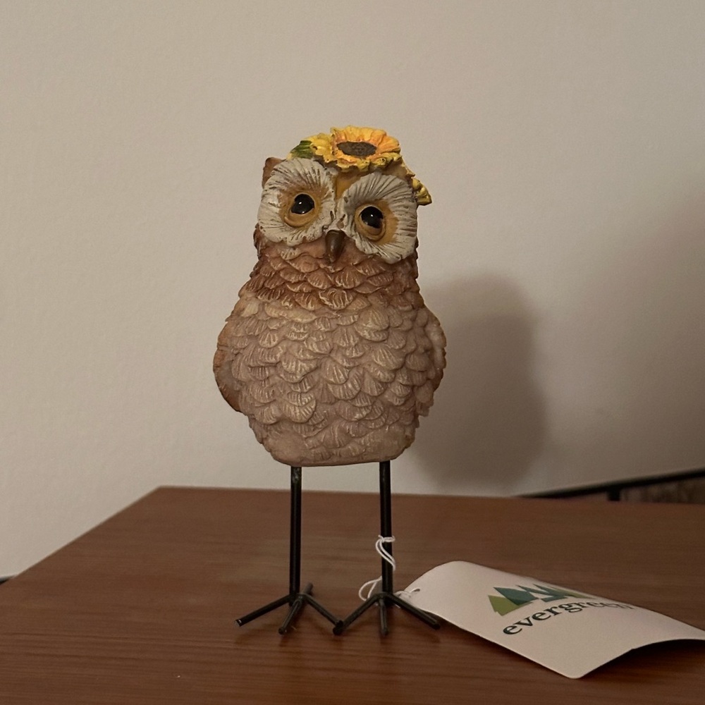 Brown and Yellow Owl Figurine